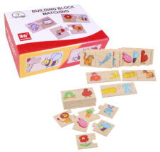 Set puzzle din lemn duo Ce mananca animalele si asocieri - HAM BEBE
