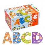 Cutie set cu Puzzle piese mari Alfabetul - 26 litere
