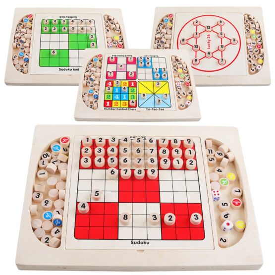 Joc multifunctional sudoku joc lemn3-Jucarii din Lemn si Montessori