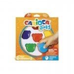 Set 6 creioane cerate bebe Carioca Baby Teddy Crayons