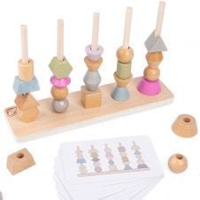 Sortator Montessori Fuse cu forme geometrice secvente si sabloane