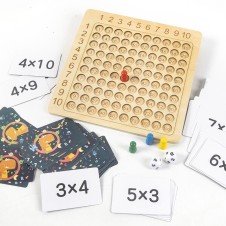 Joc Tabla Inmultirii cu pioni si cartonase Multiplication Board - HAM BEBE
