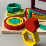 Puzzle copii Joc forme lemn in straturi Curcubeul formelor (Copiază) - HAM BEBE