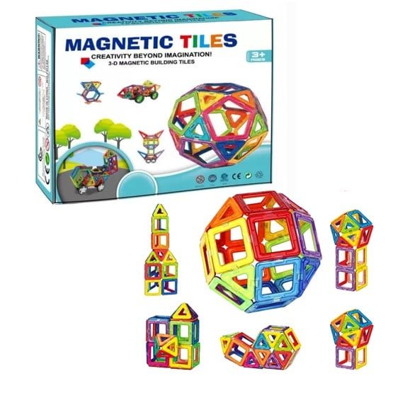 Joc constructiI magnetice 3D Magnetic Tiles 28 piese - HAM BEBE