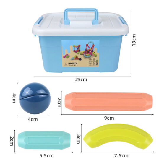 Joc STEM cuburi Magnetic sticks building Onshine 143 piese (Copiază) - HAM BEBE