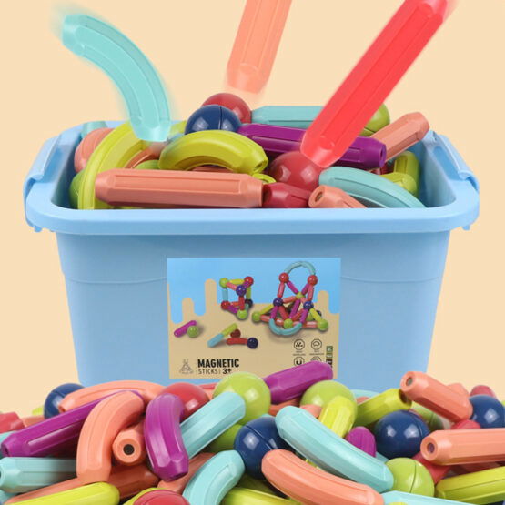 Joc STEM cuburi Magnetic sticks building Onshine 143 piese (Copiază) - HAM BEBE