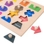 Incastru Montessori puzzle lemn forme geometrice Sunny - HAM BEBE