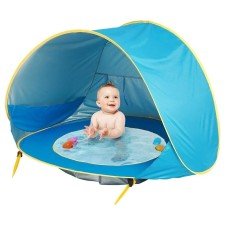 Cort de plaja cu piscina pentru copii si bebelusi cu parasolar si protectie UV - HAM BEBE