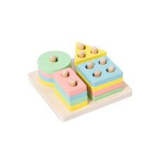 Sortator forme geometrice macarons-Jucarii din Lemn si Montessori