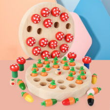 Joc de memorie memory chess mushroom radish 3-Jucarii din Lemn si Montessori