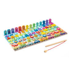 Puzzle magnetic de pescuit Logaritmic cu cifre, litere, animale si fructe 8 in 1